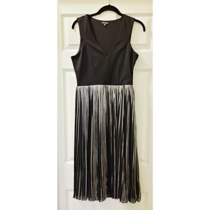 ASOS - Warehouse Pleated Metallic Midi Dress - US 8 / UK 12